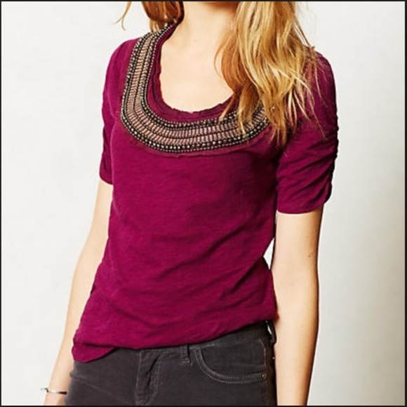 Anthologie Deletta beaded bib top szS cotton - Picture 2 of 5